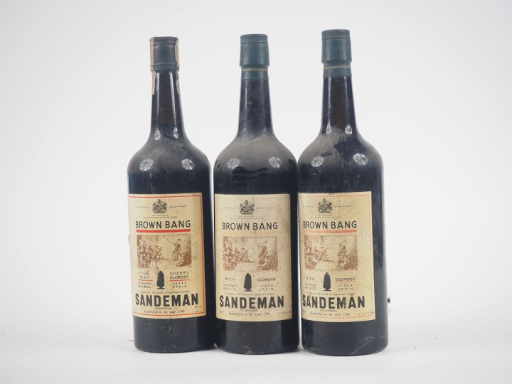 3 BOUTEILLES SANDEMAN : 2 BOUTEILLES BROWN RICH ALOROSO BANG/ 1 BOUTEI
