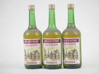 Vente aux enchères 3 BOUTEILLES CALVADOS ROY D'YVETOT CUSENIER