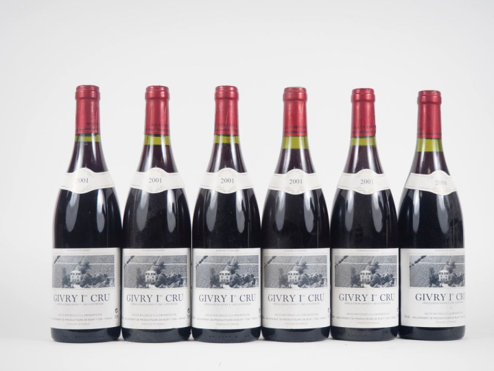 5 BOUTEILLES GIVRY 1er CRU DOMAINE STEINMEAIER - 2001