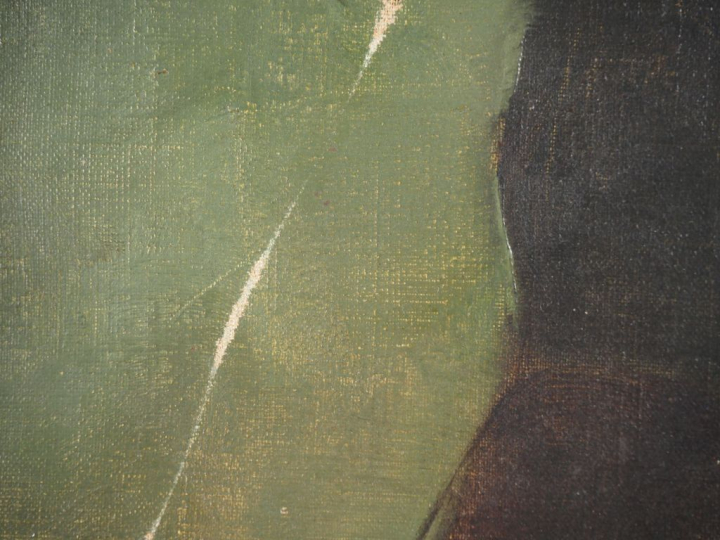 Louise de HEM.  "portrait de fillette" Huile sur toile, signée en haut