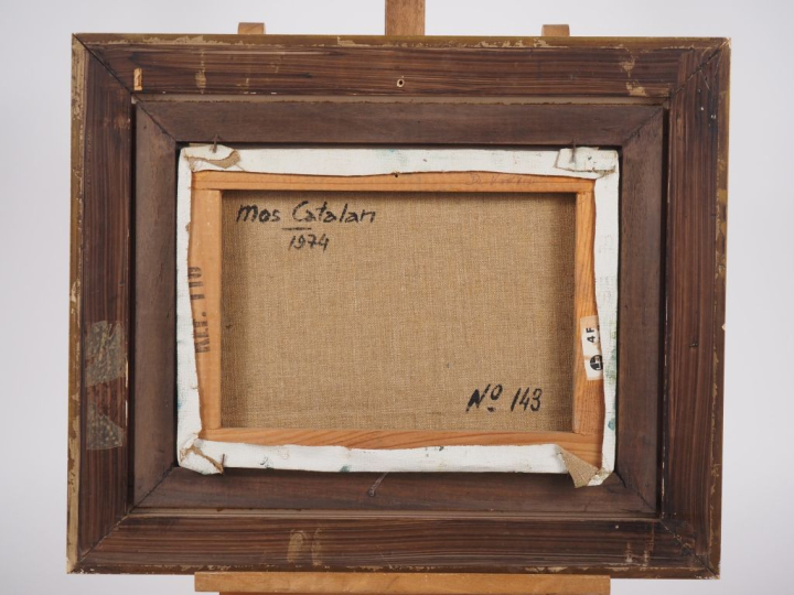 H. DE JORDAN.  "Mas catalan" Huile sur toile, signée en bas à gauche e
