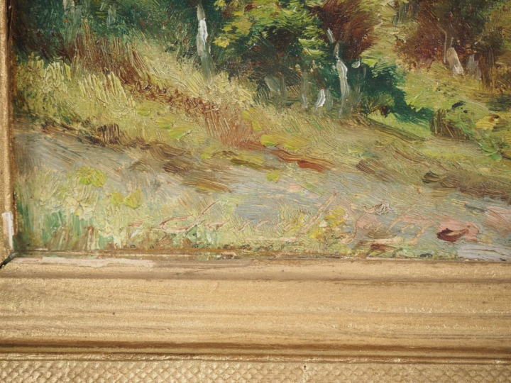 Pascal JULES.  "paysages"  Paire d'huiles sur panneaux, signées en bas