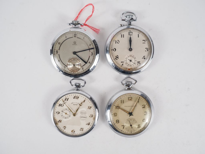 Ensemble comprenant :  - VILLERS WATCH Montre de gousset de style Art 