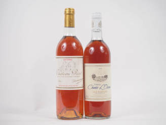 Vente aux enchères 2 BOUTEILLES SAUTERNES : 1 CHÂTEAU CHANTE L'OISEAU - 1996 - BG / 1 CHÂ