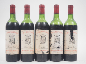Vente aux enchères 5 BOUTEILLES CHÂTEAU DE FERRAND GC ST ÉMILION - 1978 - MEP à BEP/EA