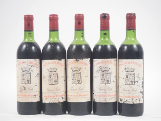 Vente aux enchères 5 BOUTEILLES CHÂTEAU DE FERRAND GC ST ÉMILION - 1978 - LB à MEP/EA
