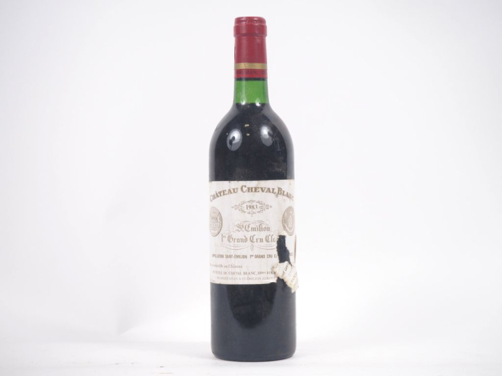 1 BOUTEILLE CHÂTEAU CHEVAL BLANC 1er GCC ST ÉMILION - 1983 - BON NIVEA