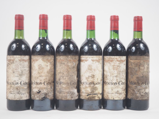 Vente aux enchères 6 BOUTEILLES MOUTON CADET BORDEAUX SUPÉRIEUR - 1983 - BG/ET