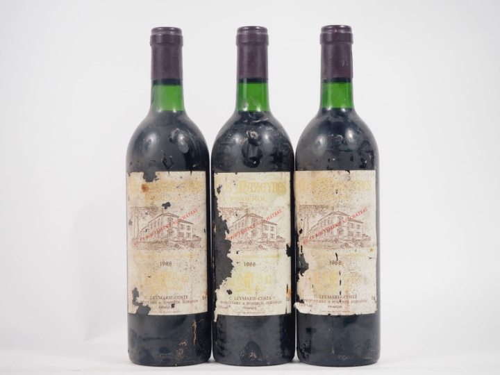 3 BOUTEILLES CLOS MAZEYRES POMEROL - 1988 - EA 