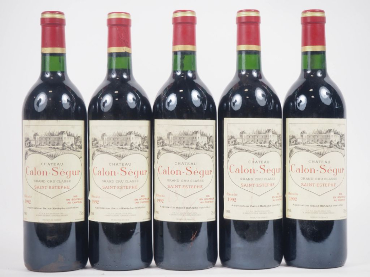 5 BOUTEILLES CHÂTEAU CALON SÉGUR GCC ST ESTÈPHE - 1992 