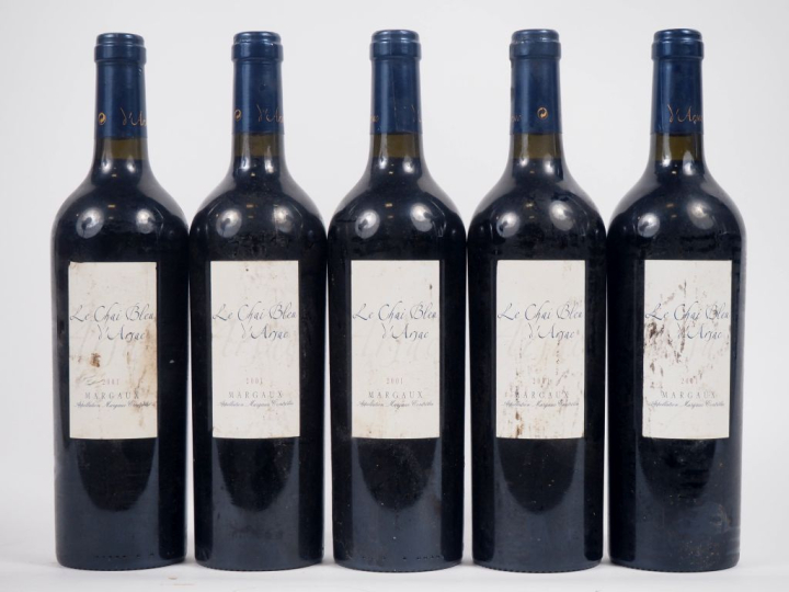 5 BOUTEILLES LE CHAI BLEU D'ARSAC MARGAUX - 2001 - ES 