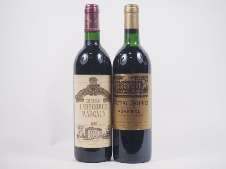 2 BOUTEILLES : 1 CHÂTEAU ROUGET POMEROL - 1985 - LB / 1 CHÂTEAU LABEGO