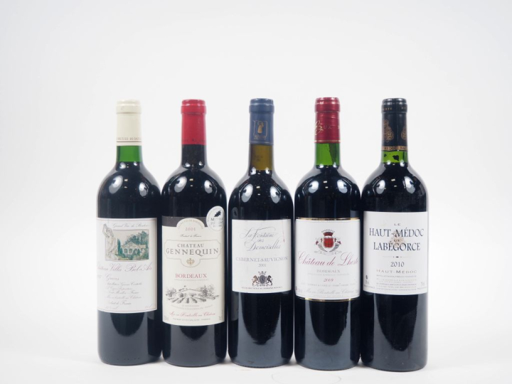 5 BOUTEILLES : 1 CHÂTEAU VILLA BEL AIR GRAVES - 1997 / 1 CHÂTEAU GENNE