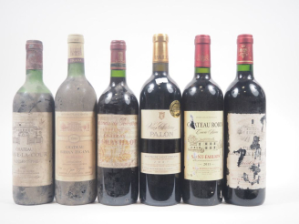 Vente aux enchères 6 BOUTEILLES : 1 CHÂTEAU GRAVE LA COUR ST ESTÈPHE - 1983 - BEP/BS / 1 