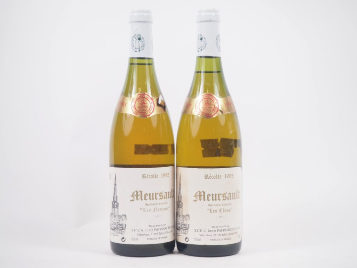 2 BOUTEILLES MEURSAULT JUSTIN PATRIARCHE ET FILS 1995 : 1 "LES MARBAUX