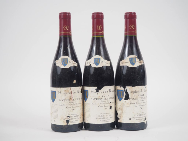3 BOUTEILLES HOSPICES DE BEAUNE SAVIGNY LES BEAUNE 1er CRU 'CUVEE FOUQ