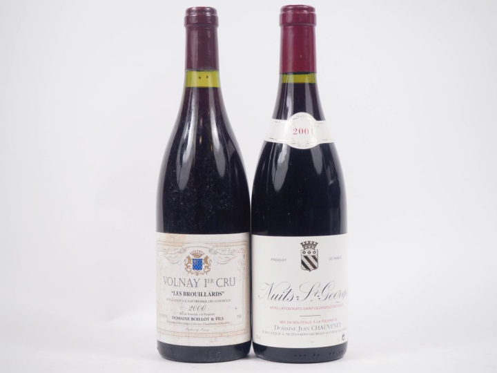 2 BOUTEILLES : 1 VOLNAY 1er CRU "LES BROUILLARDS" DOMAINE BOILLOT ET F