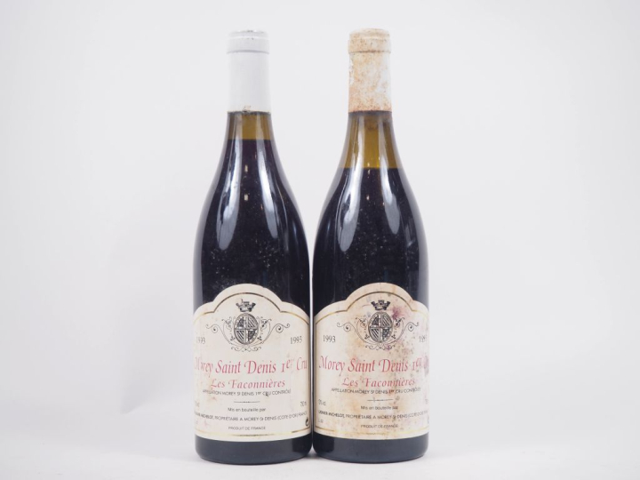 2 BOUTEILLES MOREY ST DENIS 1er CRU "LES FACONNIÈRES" DOMAINE LIGNIER 