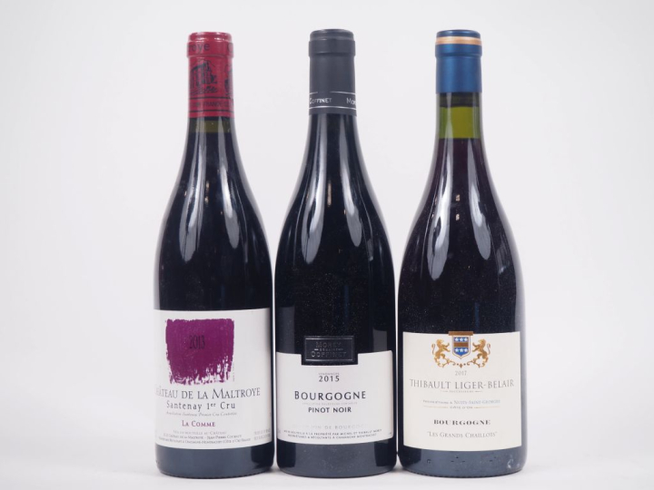 3 BOUTEILLES : 1 SANTENAY 1er CRU "LA COMME" CHÂTEAU DE LA MALTROYE - 