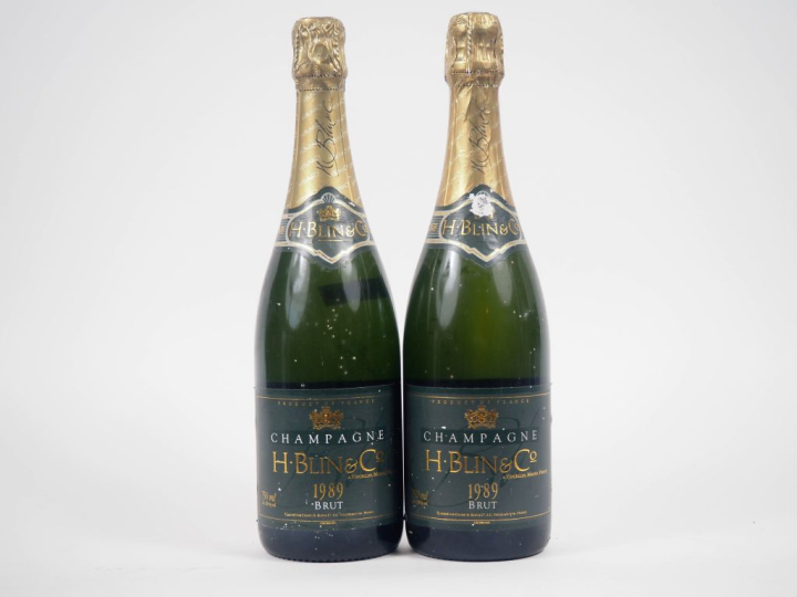 2 BOUTEILLES CHAMPAGNE H. BLIN   CIE - 1989