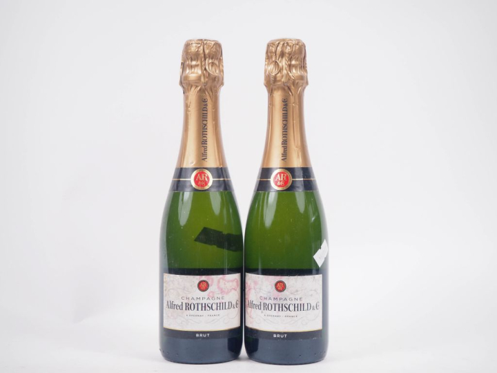 2 BOUTEILLES CHAMPAGNE (37,5 cl) ALFRED ROTHSCHILD - ET