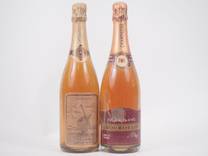 2 BOUTEILLES CHAMPAGNE ROSÉ : 1 A.MARGAINE / 1 R. BOURDELOIS 