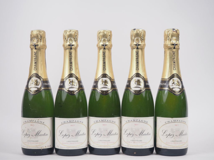 5 BOUTEILLES (37,5 cl) CHAMPAGNE LOPEZ MARTIN 