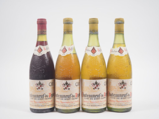 Vente aux enchères 4 BOUTEILLES CHÂTEAUNEUF DU PAPE CLOS DU MONT OLIVET : 1 de 1974 / 3 B