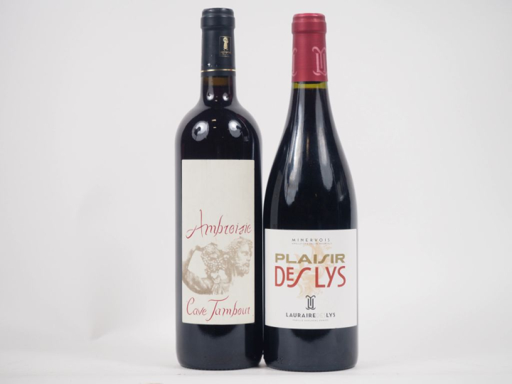 2 BOUTEILLES : 1 BANYULS CAVE TAMBOUR AMBROISIE - 2008 / 1 MINERVOIS "