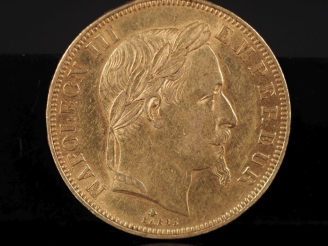 Vente aux enchères Pièce de 50 Francs or, 1862-A. FRAIS ACHETEURS 10% TTC.