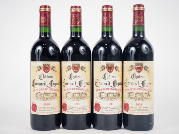 4 BOUTEILLES CHÂTEAU CORMEIL FIGEAC GC ST ÉMILION - 1998