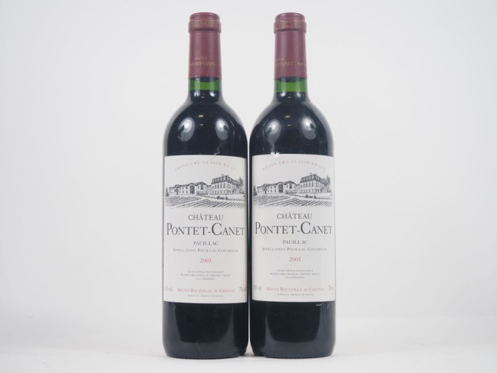 2 BOUTEILLES CHÂTEAU PONTET CANET GCC PAUILLAC - 2001  