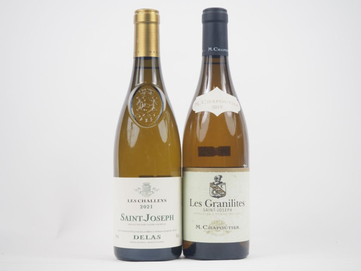 2 BOUTEILLES ST JOSEPH BLANC : 1 "LES GRANILITES" M. CHAPOUTIER 2019 /