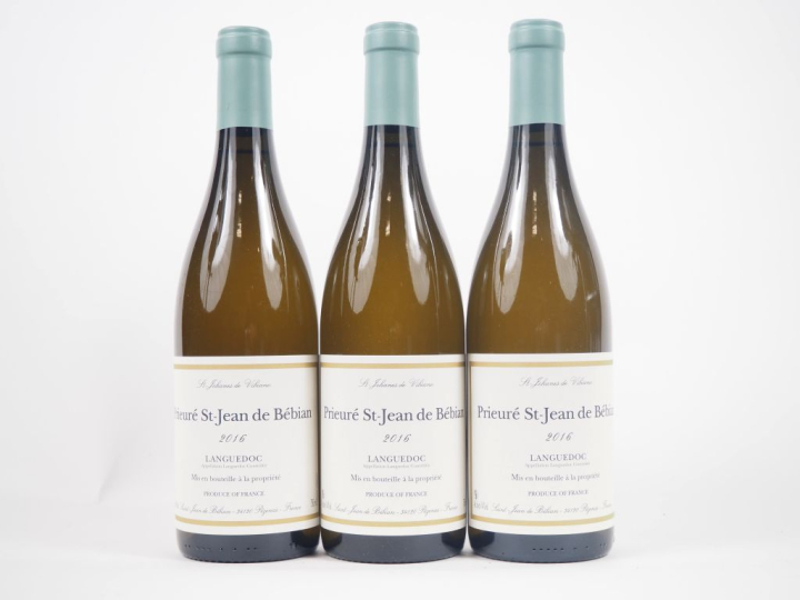 3 BOUTEILLES PRIEURÉ SAINT JEAN DE BÉBIAN BLANC LANGUEDOC - 2016
