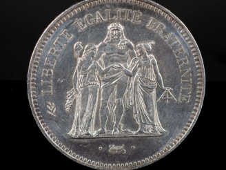 Vente aux enchères Pièce de 50 Francs en argent, 1979. Poids. 30,06 g