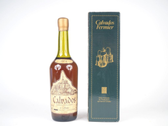 Vente aux enchères 1 BOUTEILLE CALVADOS M. LEFRANC 42 %  - 1974 - COFFRET