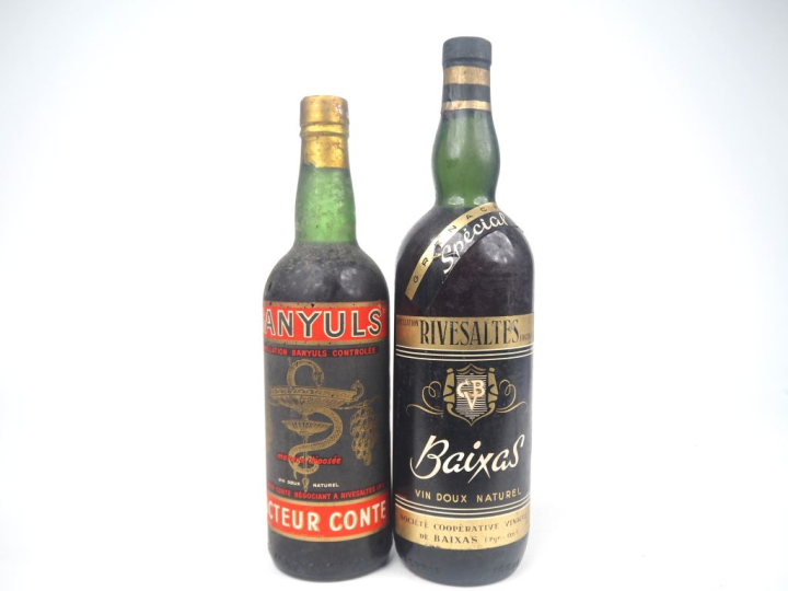 2 BOUTEILLES : 1 BANYULS DOCTEUR CONTE / 1 RIVESALTES BAIXAS 