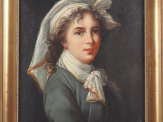Vente aux enchères Ecole française d'après Elisabeth Vigée Lebrun. "Autoportrait"  Huile 