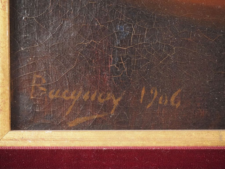 BUCQUOY.  "nature morte" Huile sur toile, signée en bas à gauche et et