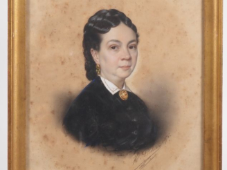 Vente aux enchères DIDIE.  "portrait de jeune fille" et "portrait de dame" 2 différents p