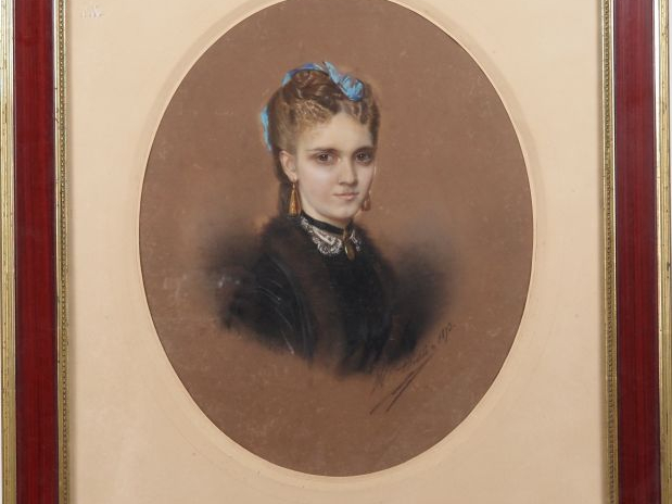 DIDIE.  "portrait de jeune fille" et "portrait de dame" 2 différents p