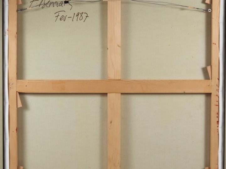 Frédéric BENRATH. "Composition abstraite" Huile sur toile, signée au d