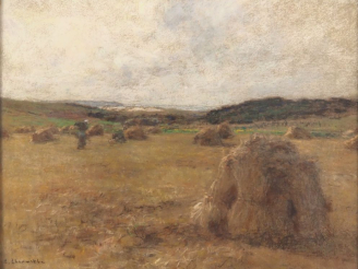 Vente aux enchères Léon  LHERMITTE (1844-1925). "Gerbes, vues du Typhonium", 1913 Pastel.