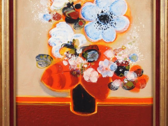Vente aux enchères Frédéric MENGUY.  "La fleur bleue" Huile sur toile, signée en bas à ga