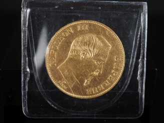 Vente aux enchères Pièce de 100 Francs or, Napoléon III Empereur, 1856-A.  FRAIS ACHETEUR