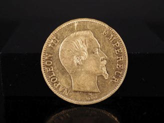Vente aux enchères Pièce de 100 Francs or, Napoléon III Empereur, 1857-A.  FRAIS ACHETEUR