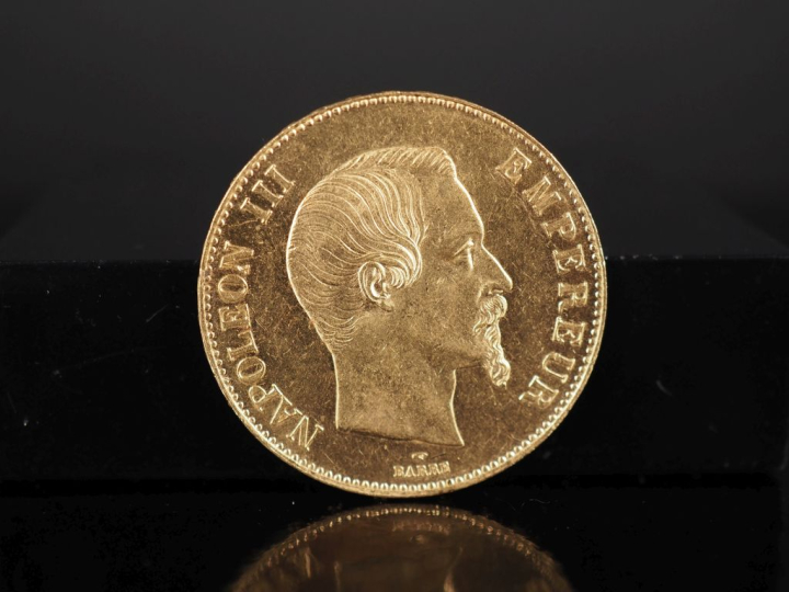 Pièce de 100 Francs or, Napoléon III Empereur, 1858-A. FRAIS ACHETEURS