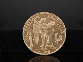 Vente aux enchères Pièce de 100 Francs or, République Française, 1879-A.  FRAIS ACHETEURS