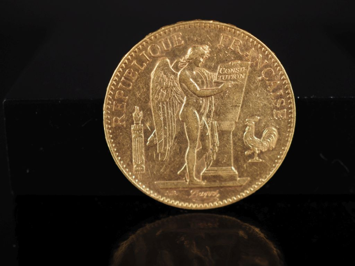 Pièce de 100 Francs or, République Française, 1901-A.  FRAIS ACHETEURS