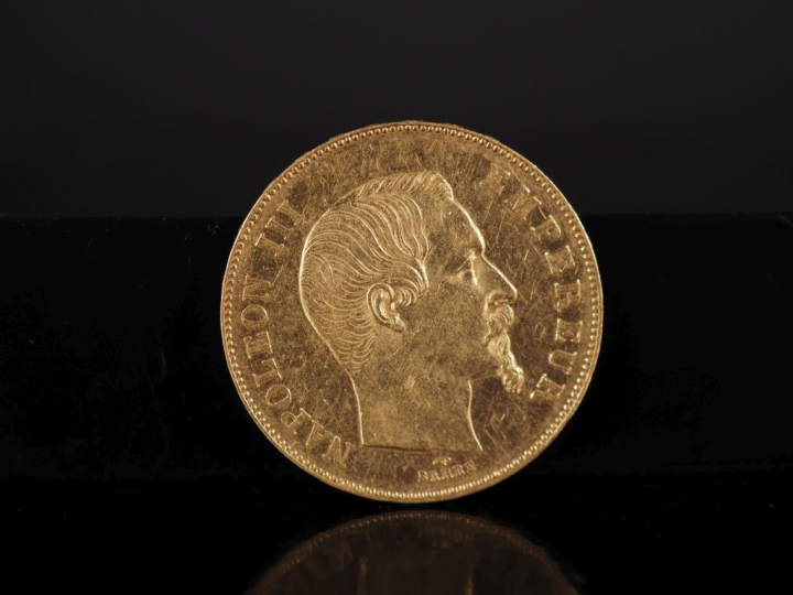 Pièce de 50 Francs or, Napoléon III Empereur, 1856-A.  FRAIS ACHETEURS